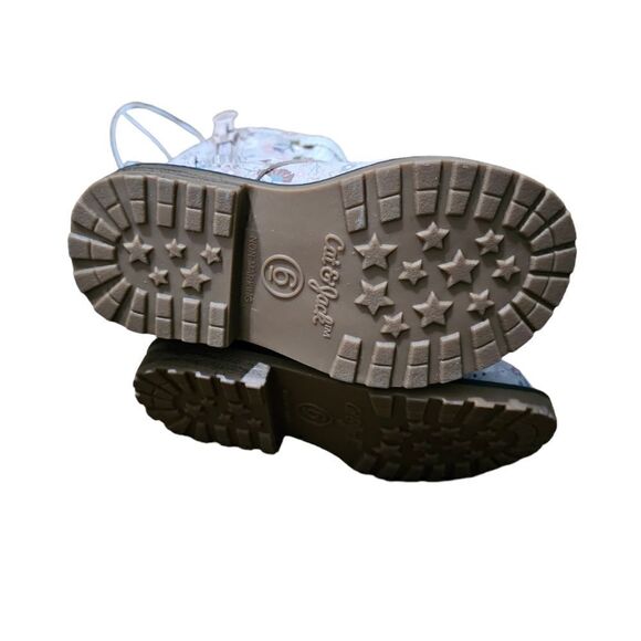 Kid's CAT & JACK Floral Lace Up Combat Boots Size 6 - Picture 4 of 7